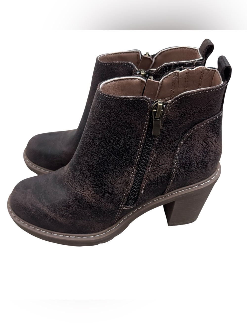 Corkys Brown Boots Size 6 Rocky Top Round Toe Zippered Booties